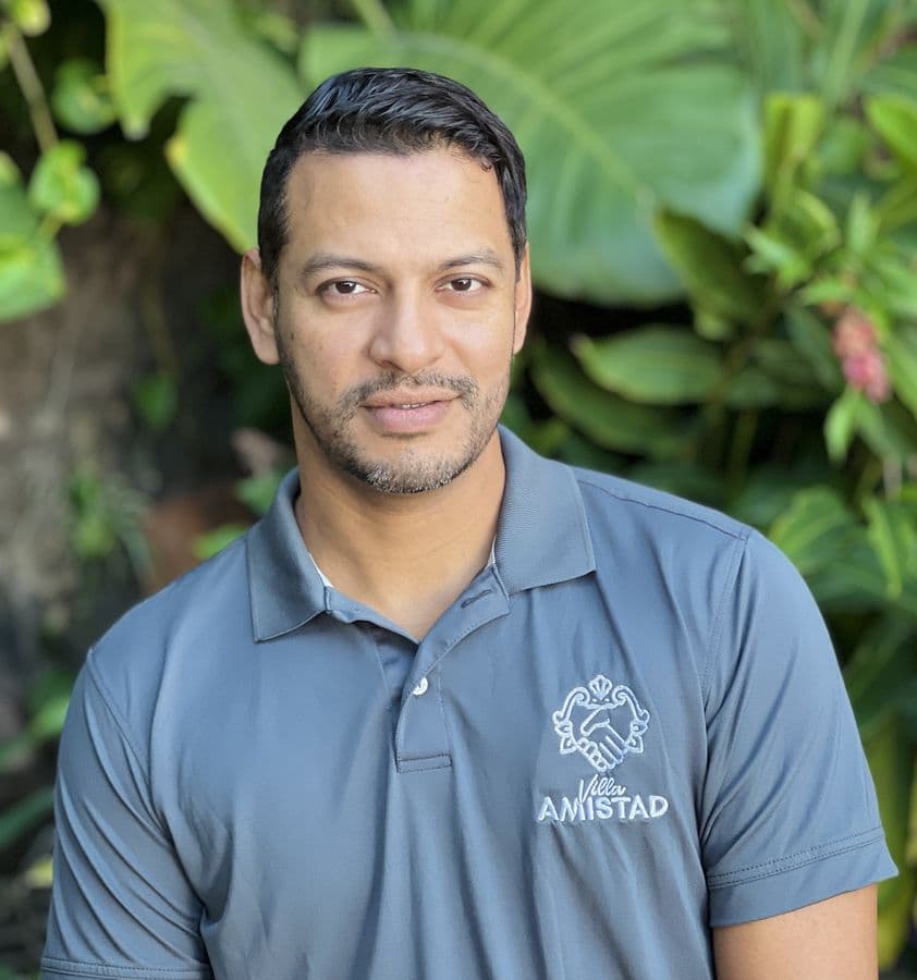 Luis, of Villa Amistad, in the garden